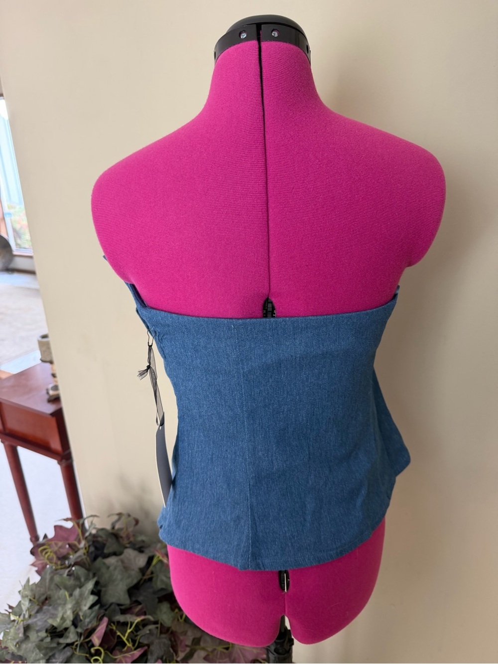 Milk and Honey Asymmetrical Denim Top NWT - Picture 4 of 7